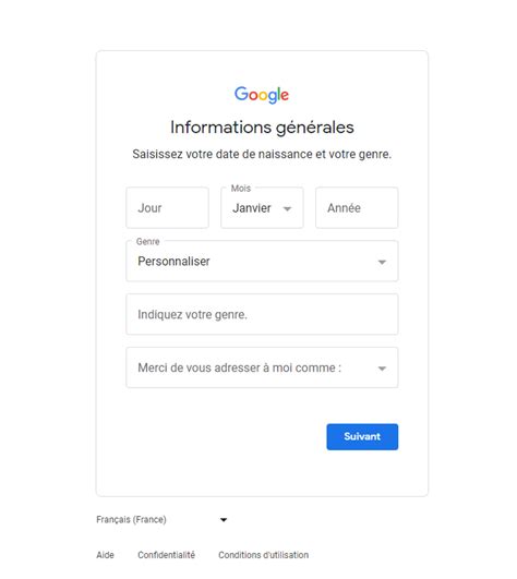 créer un gmail